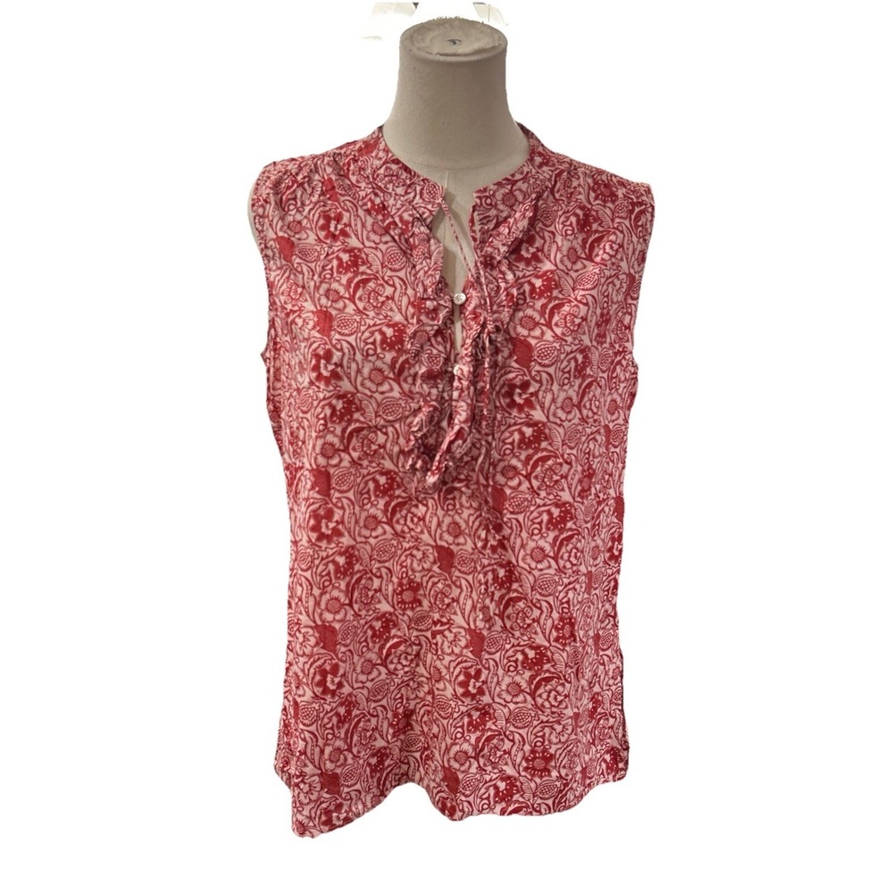 Derek Lam Top Blouse Women's 42 Red White Sleeveless Rent The Runway
